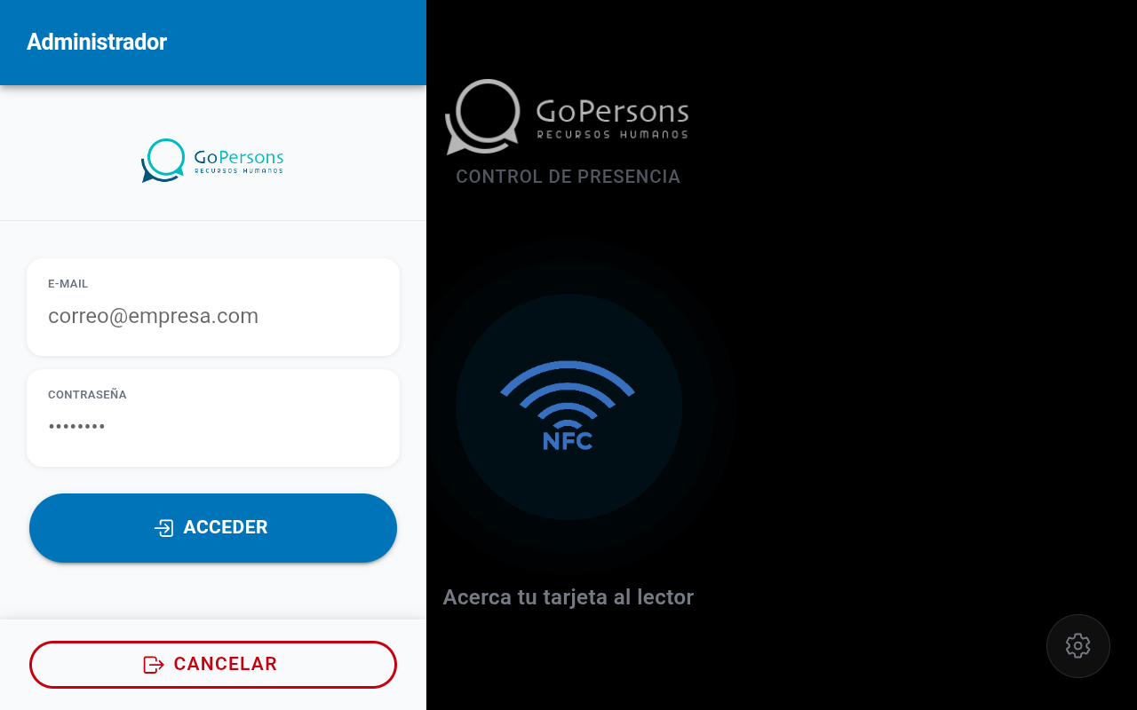 Tablet admin GoPersons